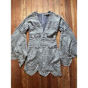 Jen's Pirate Booty Urban Mini Dress Kimono Sleeve Embroidered Mesh 8